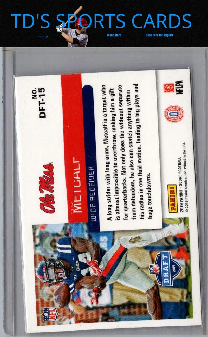 Ole Miss Metcalf wide receiver card from 2019 Score NFL Draft series