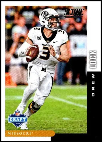 Original gloss Drew Lock football card from 2019 Score NFL Draft series