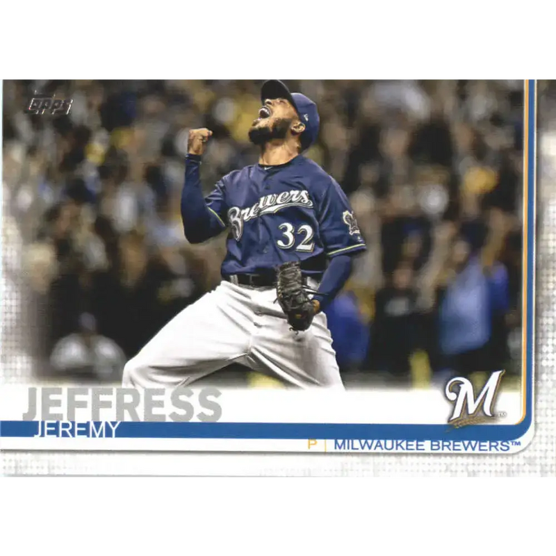 2019 Topps #362 Jeremy Jeffress NM-MT Milwaukee Brewers Baseball Card - Baseball Card Single
