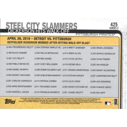 2019 Topps #425 Steel City Slammers NM-MT Pittsburgh Pirates Baseball Card