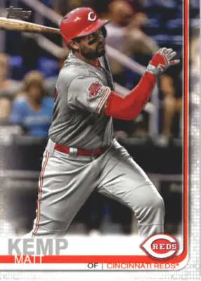 2019 Topps Baseball card featuring Matt Kemp with original gloss and Simply Sandoval design