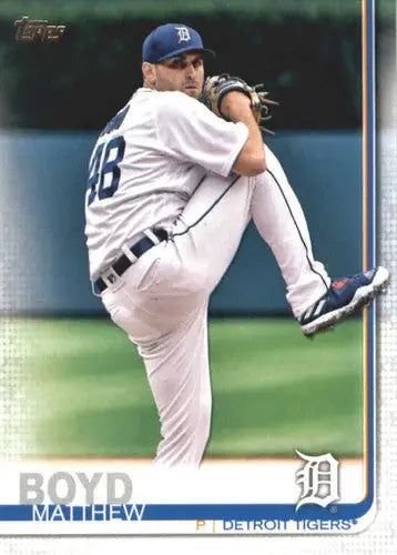 Original gloss baseball card of Matthew Boyd NM-MT from 2019 Topps #93 Detroit Tigers