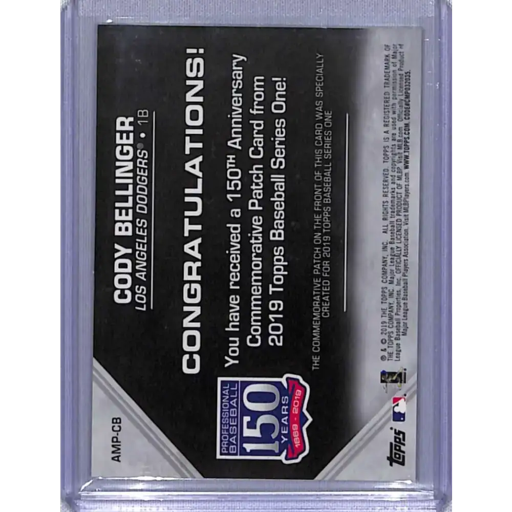 2019 Topps #AMP-CB Cody Bellinger Los Angeles Dodgers NM-MT Baseball Card - Baseball Card Single
