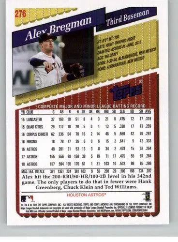 2019 Topps Archives #276 Alex Bregman NM-MT Astros - Baseball Card Single