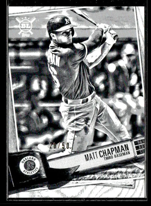 2019 Topps Big League #166 Matt Chapman Artist Rendition #/50 - Baseball Card Single