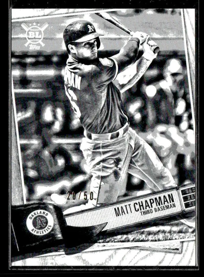 2019 Topps Big League #166 Matt Chapman Artist Rendition #/50 - Baseball Card Single