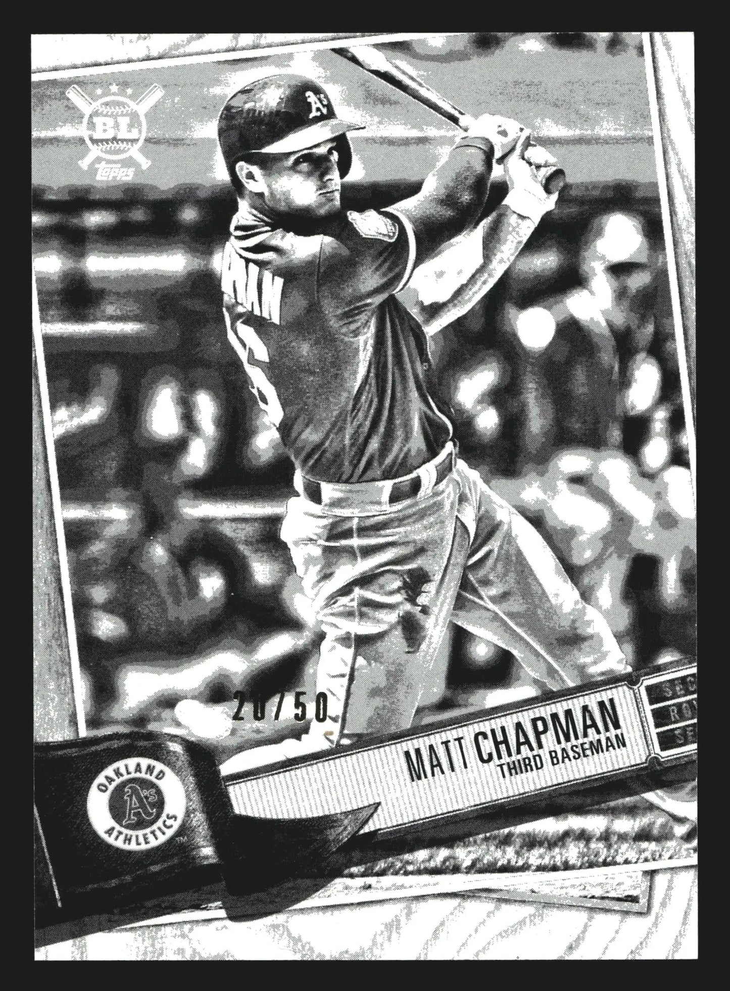 2019 Topps Big League Matt Chapman #166 Artist Rendition /50 Athletics - Baseball Card Single