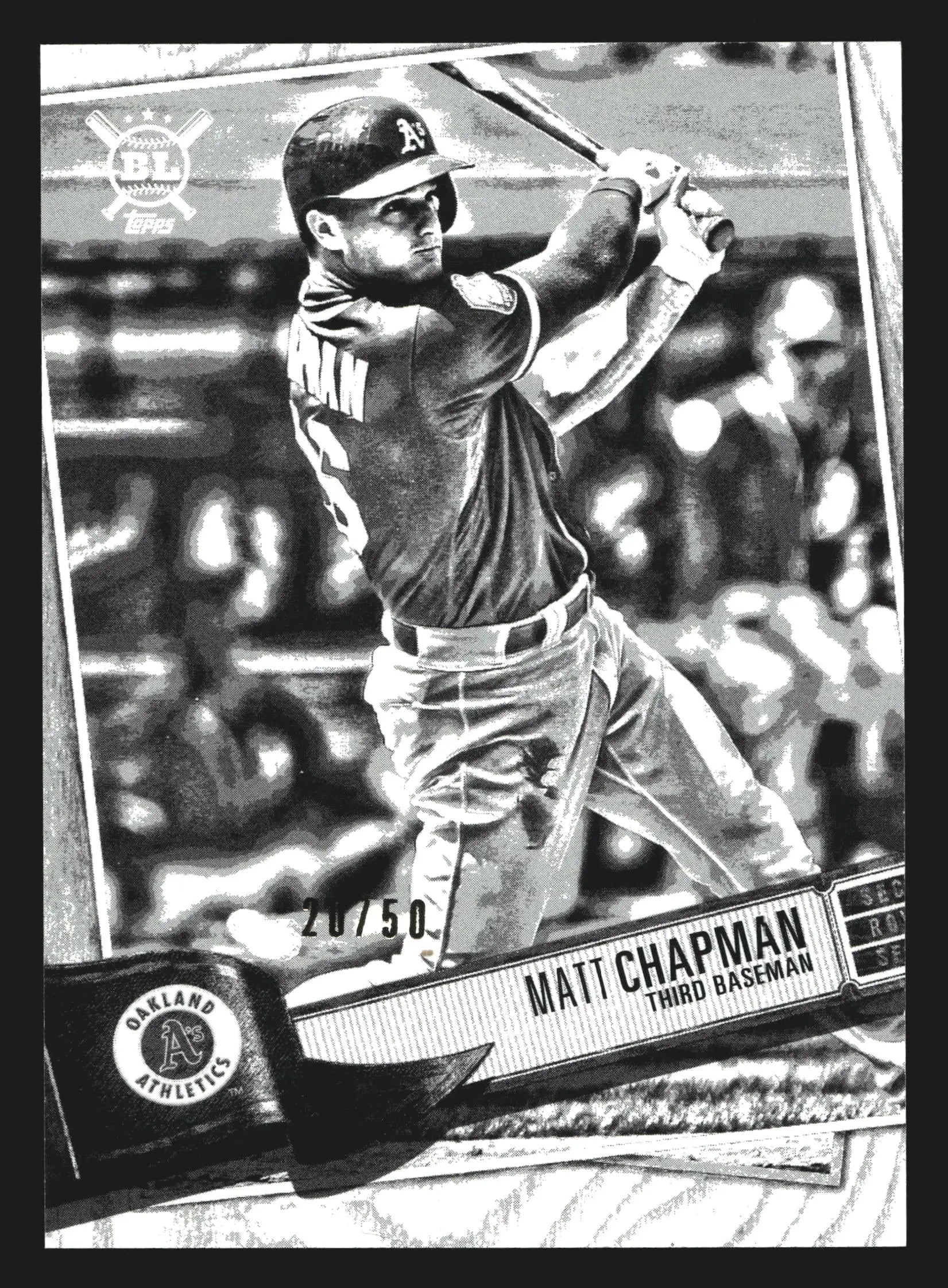 2019 Topps Big League Matt Chapman #166 Artist Rendition /50 Athletics - Baseball Card Single