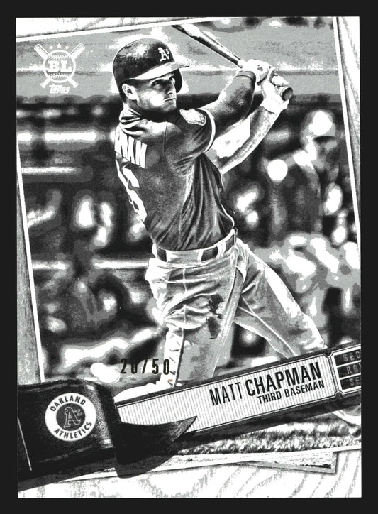 2019 Topps Big League Matt Chapman #166 Artist Rendition /50 Athletics - Baseball Card Single