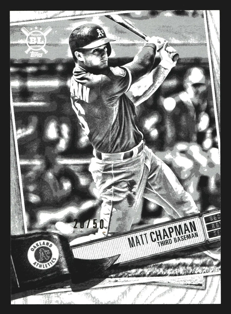 2019 Topps Big League Matt Chapman #166 Artist Rendition /50 Athletics - Baseball Card Single