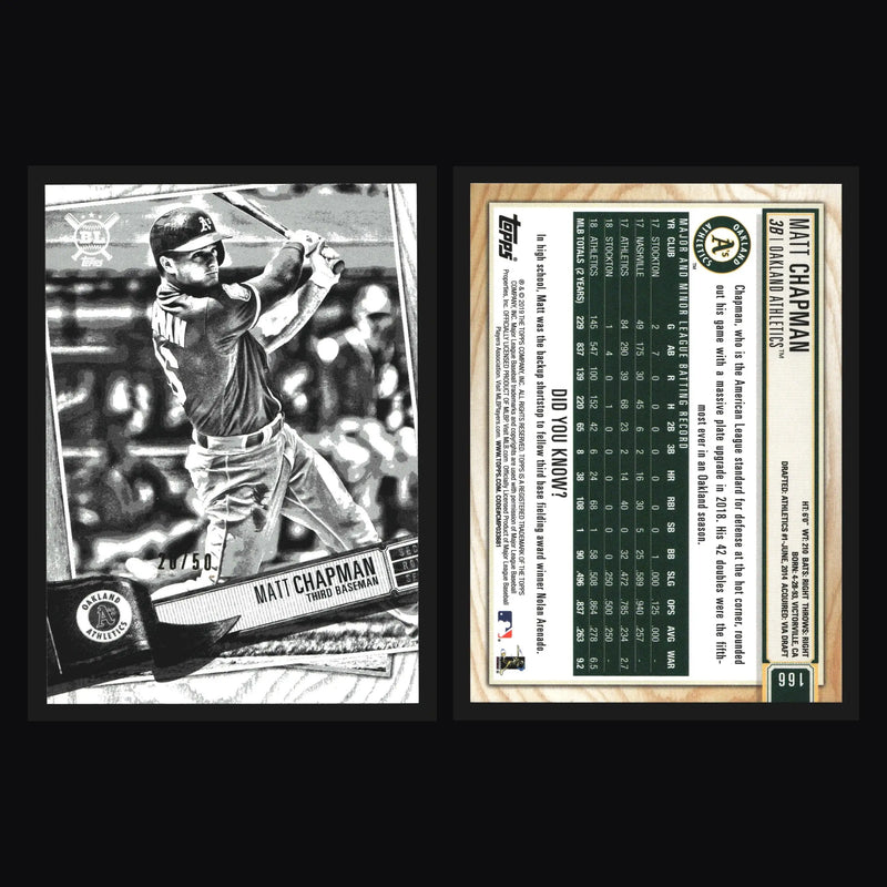 2019 Topps Big League Matt Chapman #166 Artist Rendition /50 Athletics - Baseball Card Single