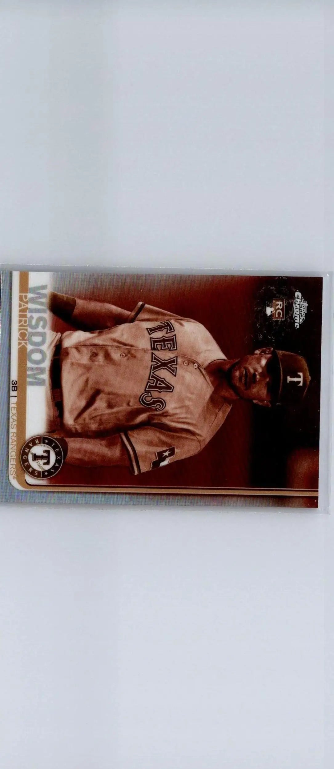 2019 Topps Chrome #146 Patrick Wisdom Sepia Refractor baseball trading card
