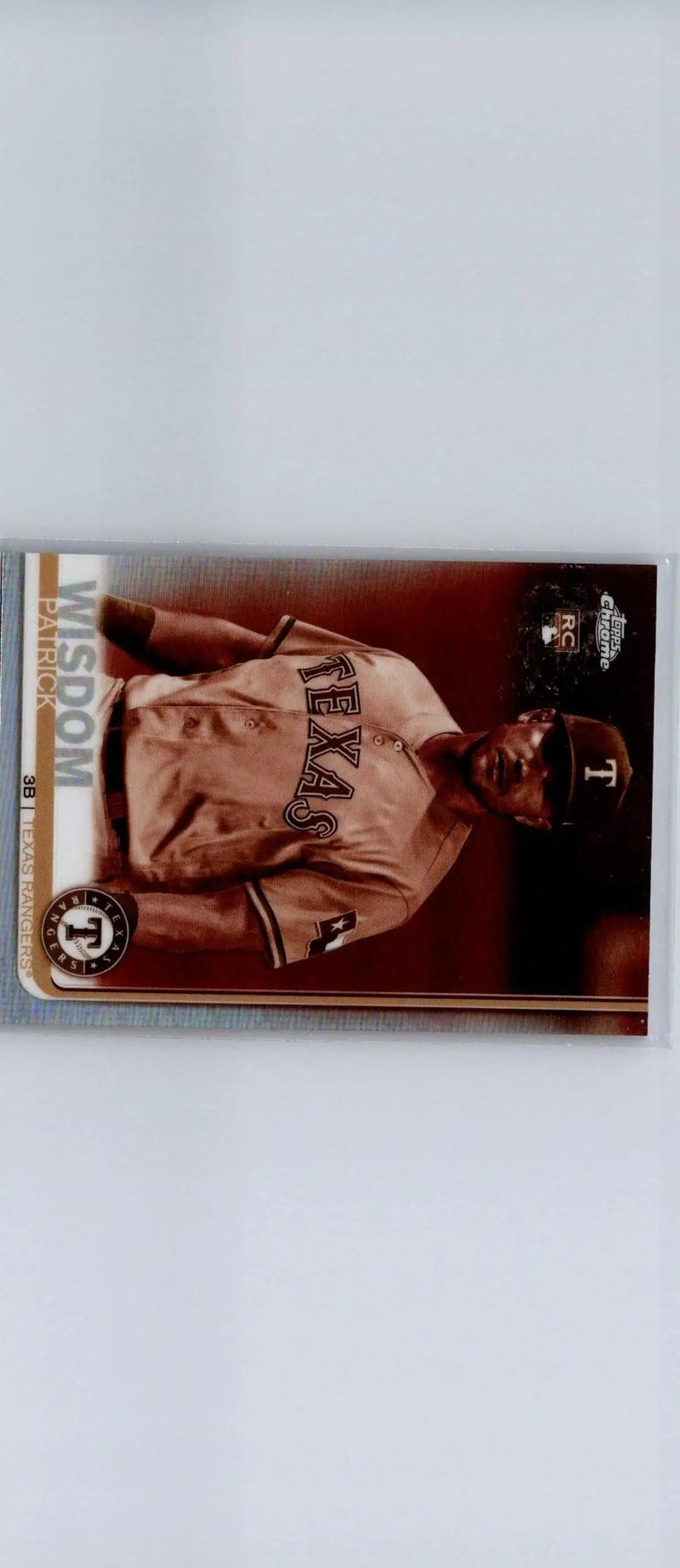 2019 Topps Chrome #146 Patrick Wisdom Sepia Refractor baseball trading card