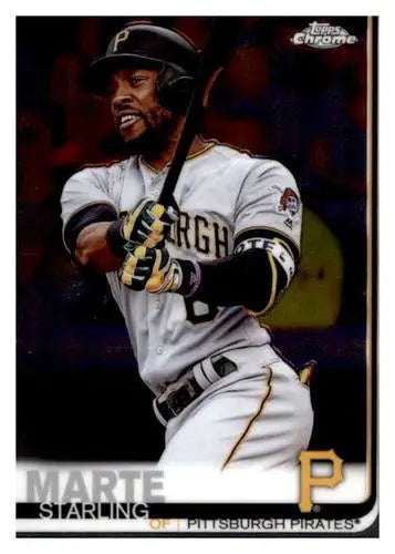 2019 Topps Chrome Starling Marte baseball card with original gloss Pirates NM-MT