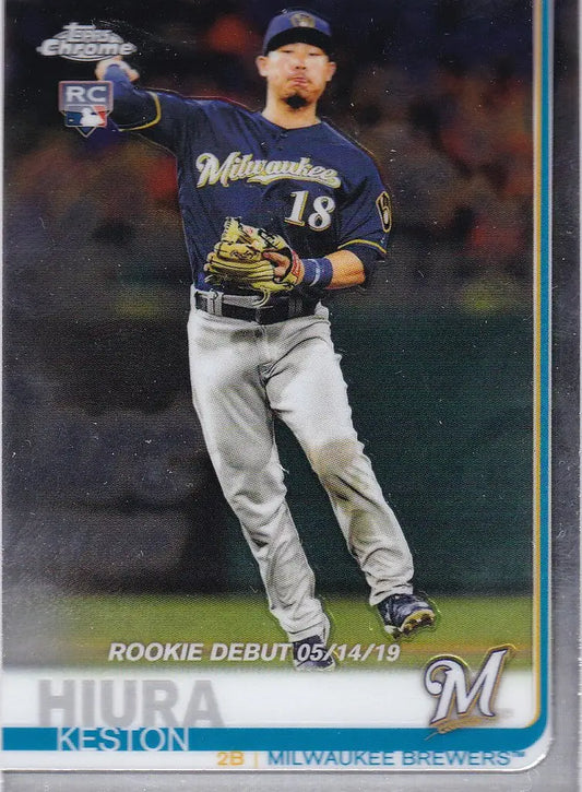 2019 Topps Chrome #62 Keston Hiura RC Rookie -- Milwaukee Brewers - Baseball Card Single