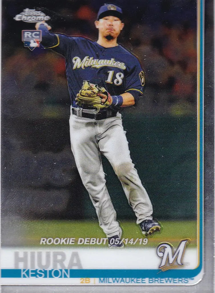 2019 Topps Chrome #62 Keston Hiura RC Rookie -- Milwaukee Brewers