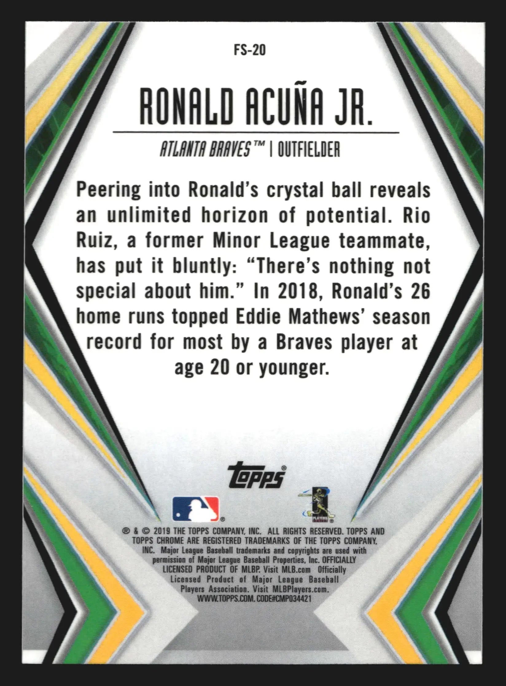 2019 Topps Chrome #FS-20 Ronald Acuna Jr. Atlanta Braves - Baseball Card Single