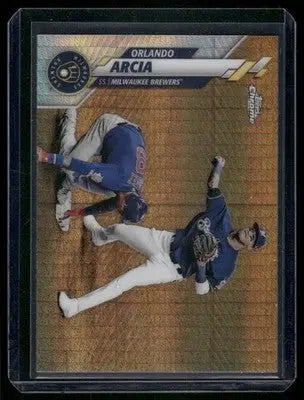 2019 Topps Chrome Orlando Arcia #140 Gold Refractor Baseball - Baseball Card Single