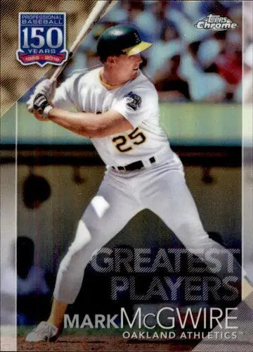 Original gloss Mark McGwire baseball card from 2019 Topps Chrome Update series