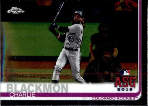 Original gloss baseball trading card of Charlie Blackmon from Topps Chrome Update series