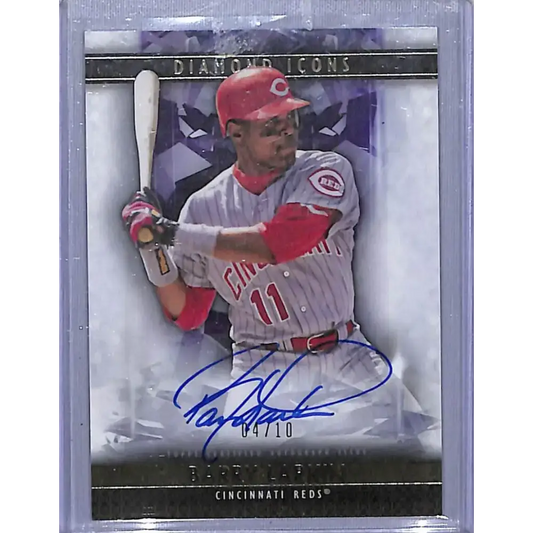 2019 Topps Diamond Icons Purple #AC-BL Barry Larkin NM-MT Auto 4/10 Cincinnati Reds Baseball Card - Baseball Card Single