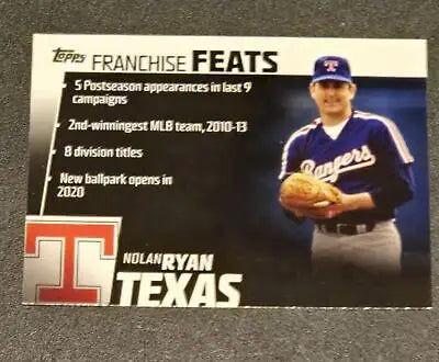Baseball card featuring Nolan Ryan Franchise Feats from 2019 Topps #FF-25