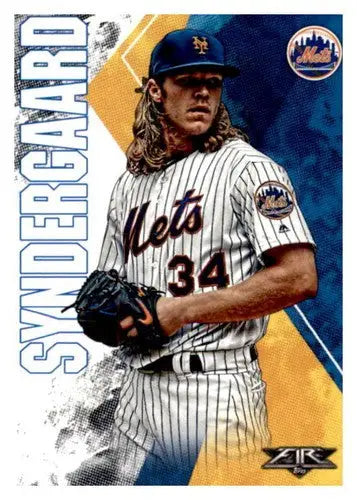 Noah Syndergaard baseball card with original gloss from 2019 Topps Fire NM-MT Mets