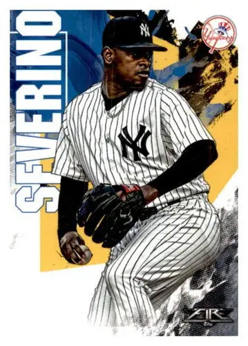 Original gloss baseball card featuring Luis Severino NM-MT from 2019 Topps Fire