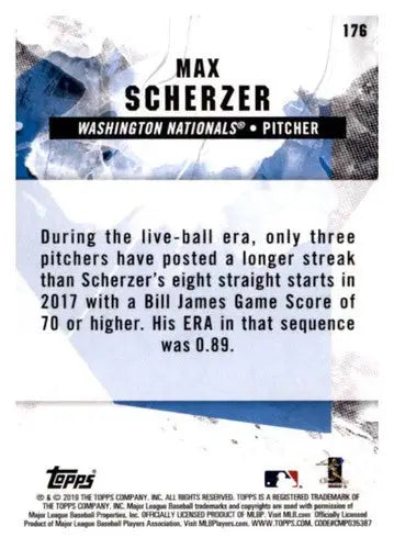 2019 Topps Fire #176 Max Scherzer NM-MT Nationals - Baseball Card Single