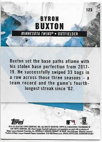2019 Topps Fire Gold Mint #123 Byron Buxton NM-MT Twins - Baseball Card Single
