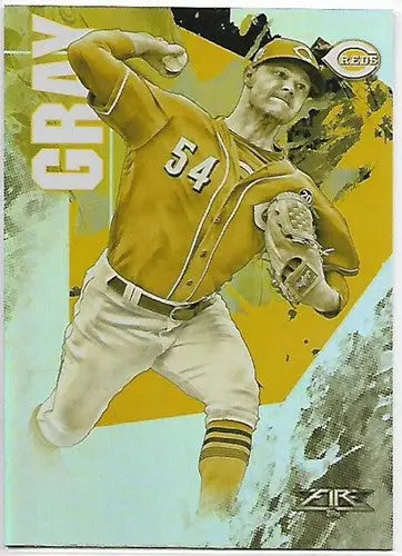 Original gloss baseball card featuring Sonny Gray in a gold mint 2019 Topps Fire NM Reds