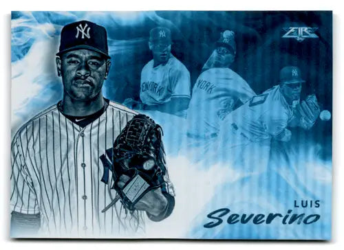 Luis Severino baseball card from 2019 Topps Fire Blue Chips series with original gloss