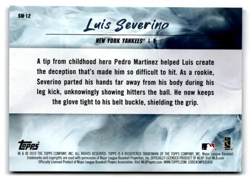 Luis Severino baseball card from 2019 Topps Fire Blue Chips with original gloss