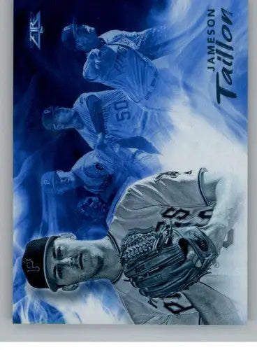 Original gloss Jameson Taillon baseball card from 2019 Topps Fire Blue Chips series