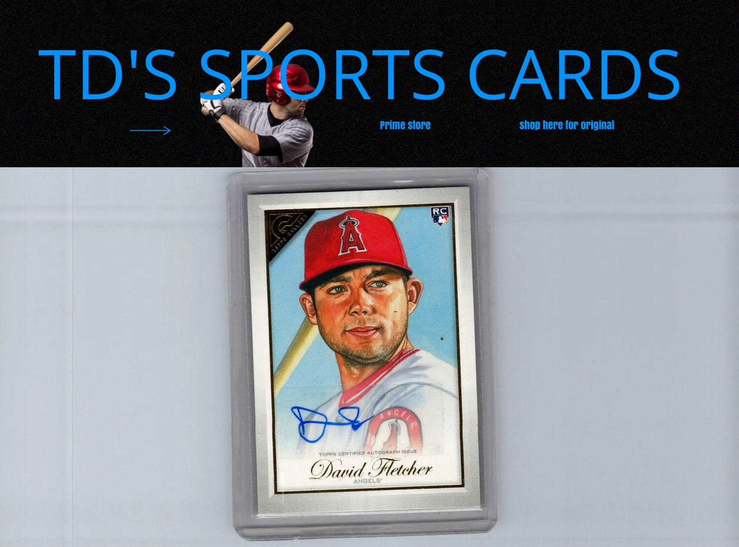 David Fletcher autographed baseball card from 2019 Topps Gallery with authentic fletcher autographs