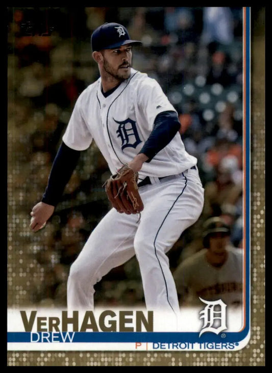 2019 Topps - Gold Drew VerHagen 586 /2019 Detroit Tigers Baseball NM - Baseball Card Single