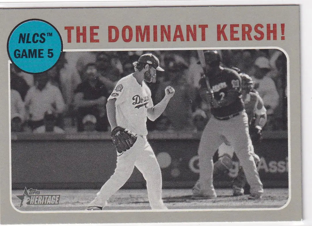 2019 TOPPS HERITAGE #197 THE DOMINATE KERSH GAME 5- LOS ANGELES DODGERS - Baseball Card Single
