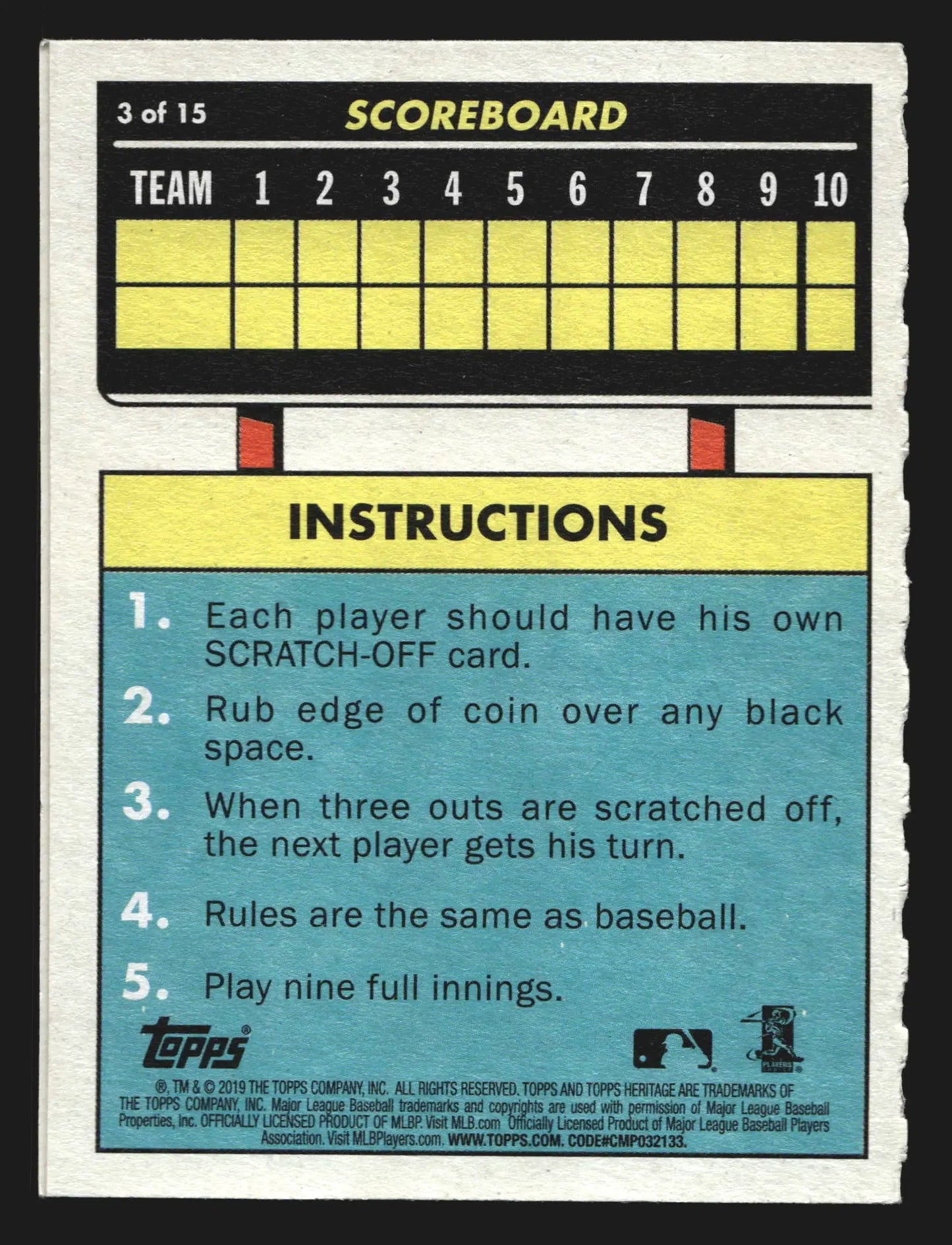2019 Topps Heritage 1970 Scratch-Off #3 Khris Davis Athletics - Baseball Card Single