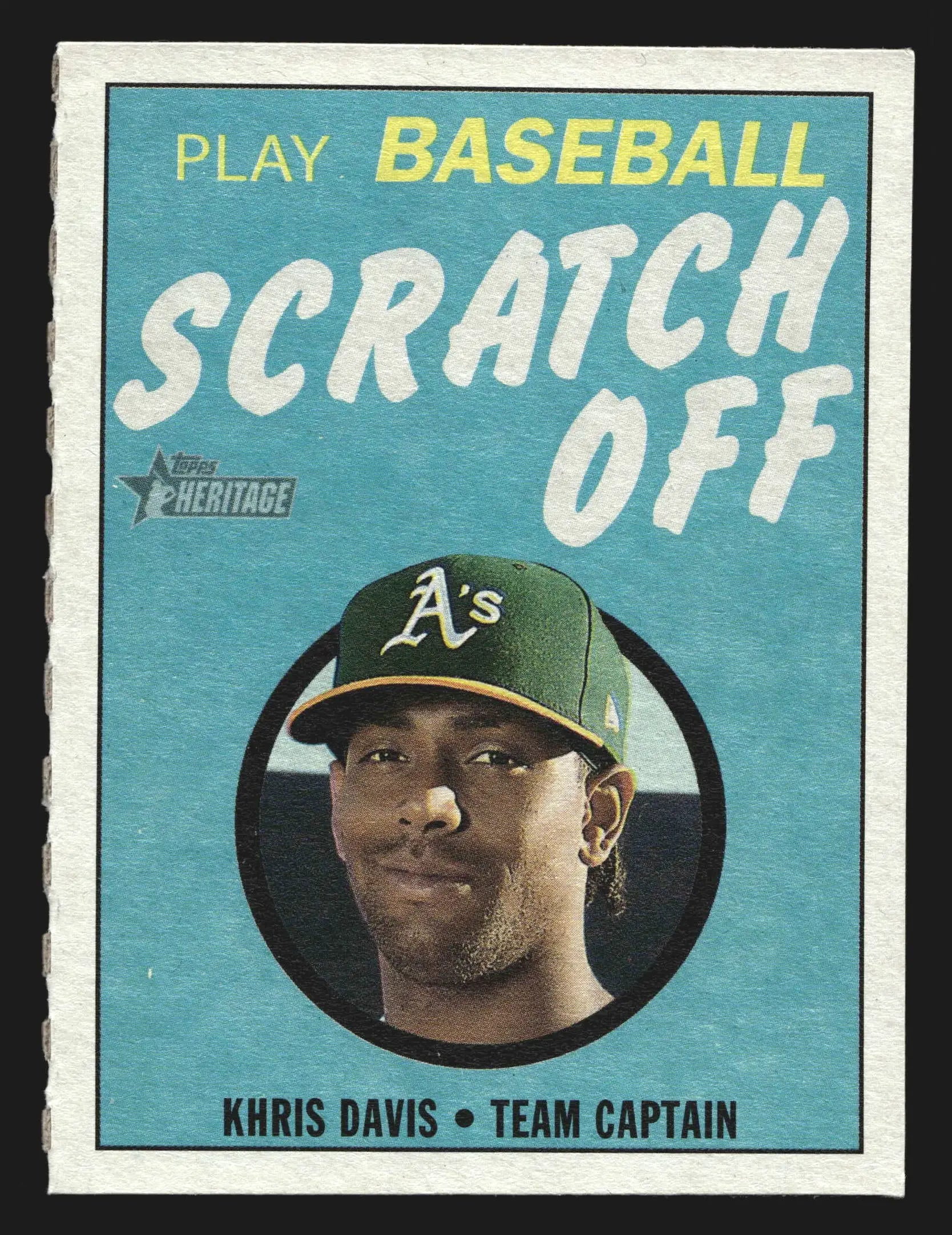2019 Topps Heritage 1970 Scratch-Off #3 Khris Davis Athletics - Baseball Card Single
