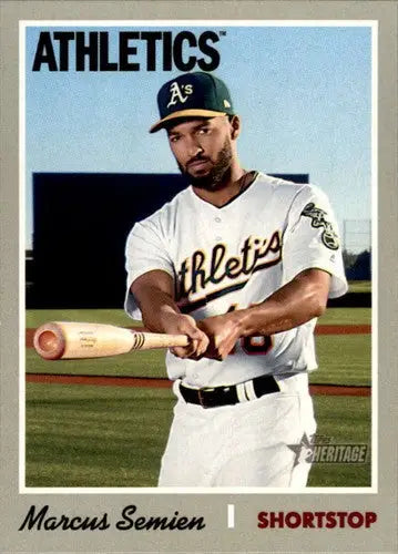 2019 Topps Heritage #205 Marcus Semien NM-MT Athletics - Baseball Card Single
