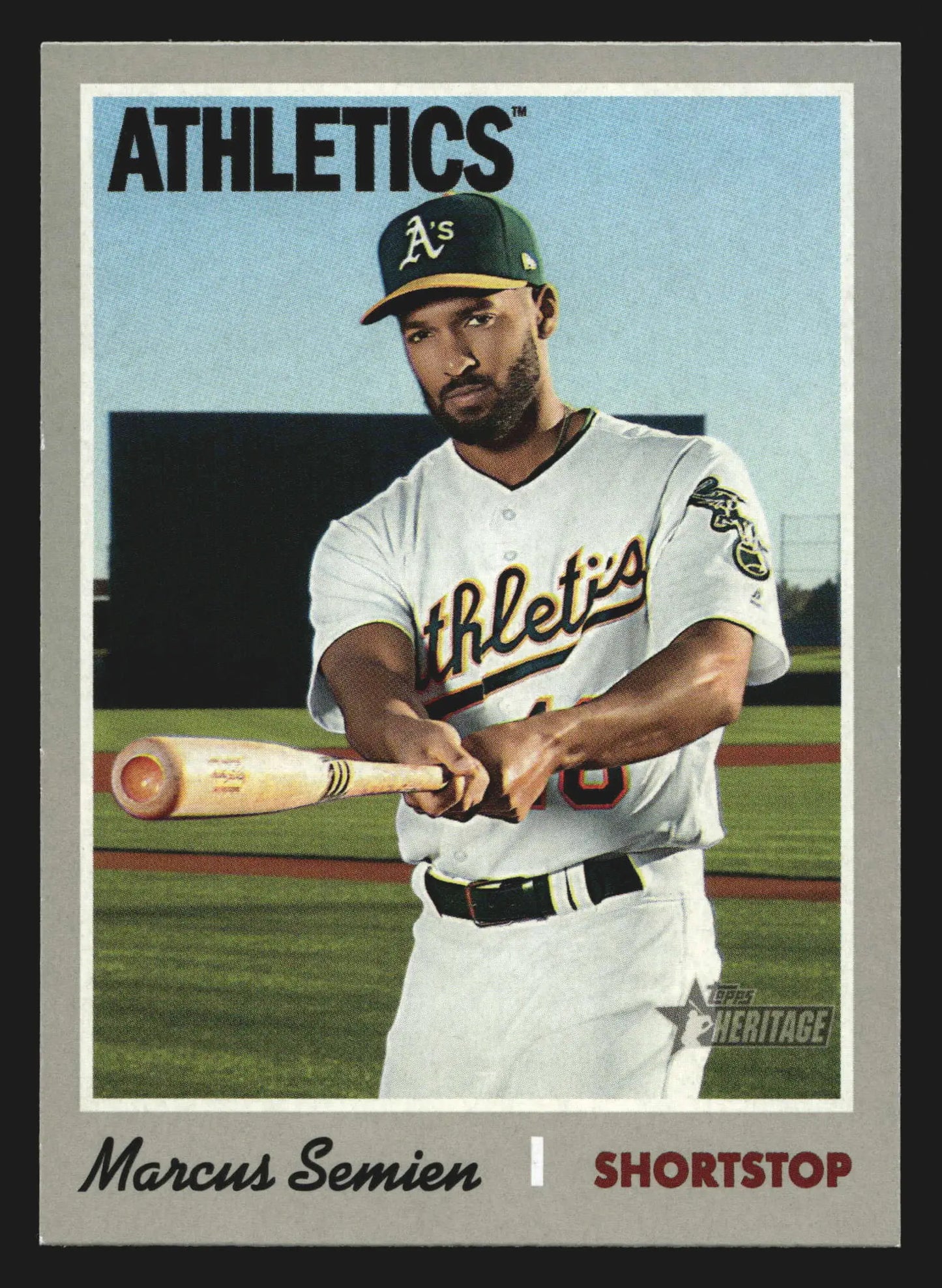 2019 Topps Heritage #205 Marcus Semien Oakland Athletics - Baseball Card Single