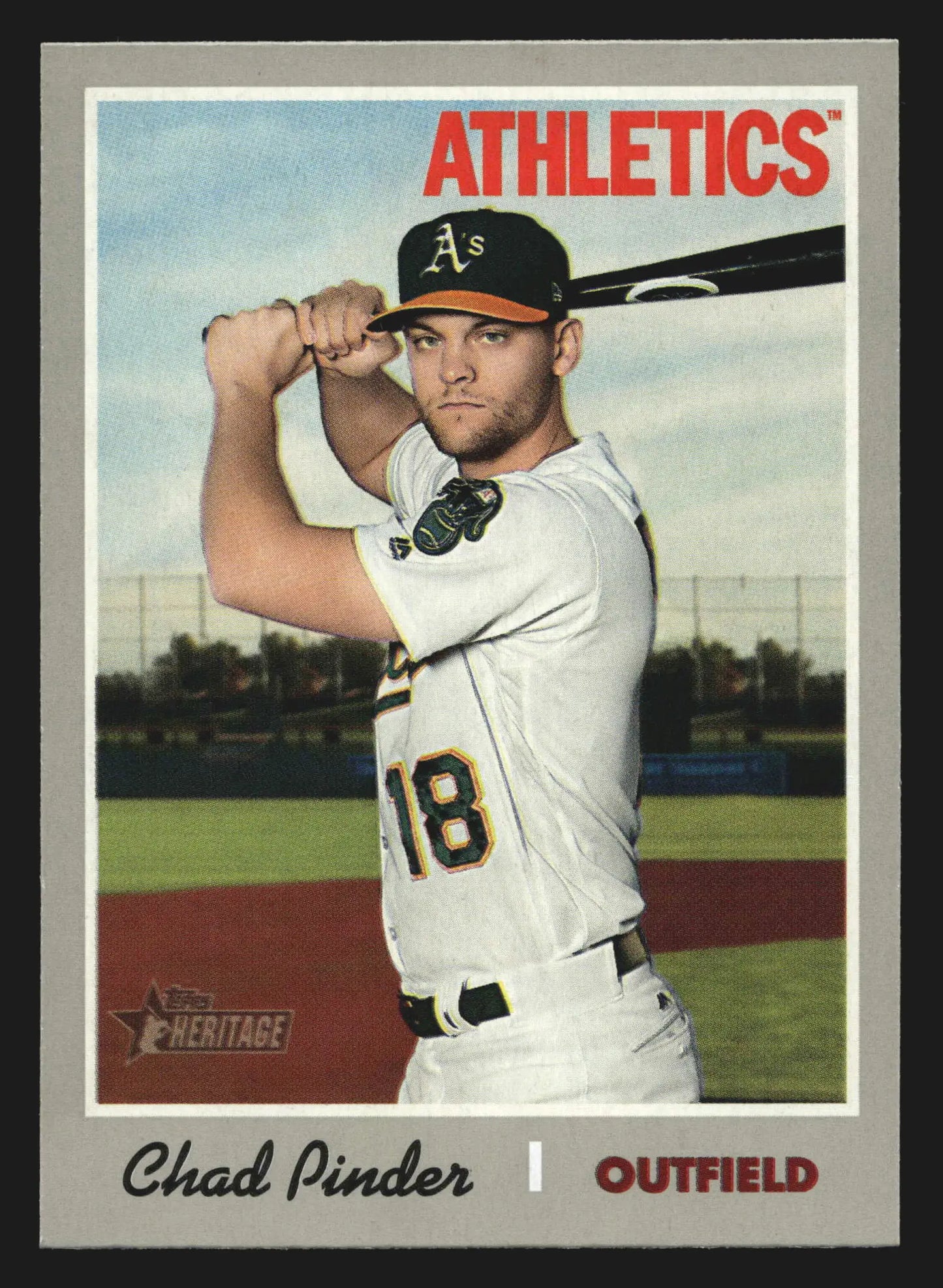2019 Topps Heritage #259 Chad Pinder Oakland Athletics - Baseball Card Single