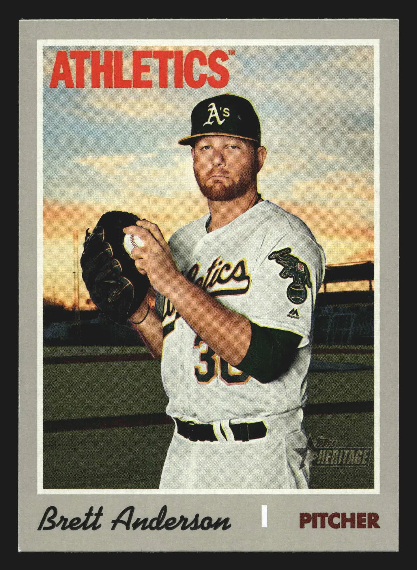 2019 Topps Heritage #677 Brett Anderson Oakland Athletics - Baseball Card Single