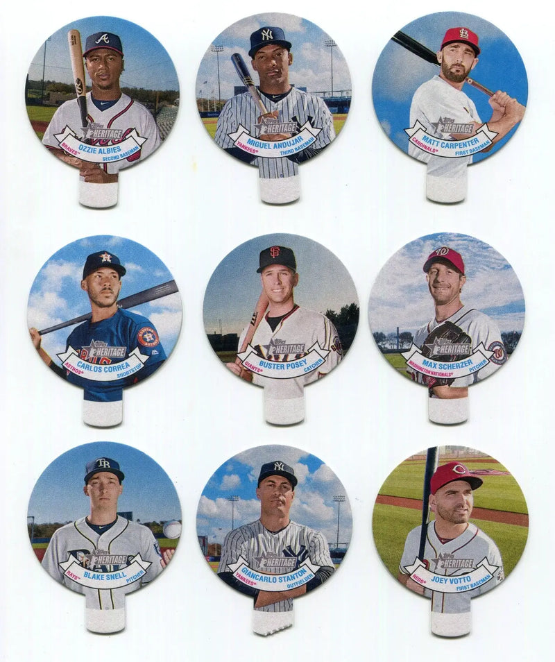 2019 Topps Heritage Baseball Stars Candy Lids Die Cut Inserts Lot of 9