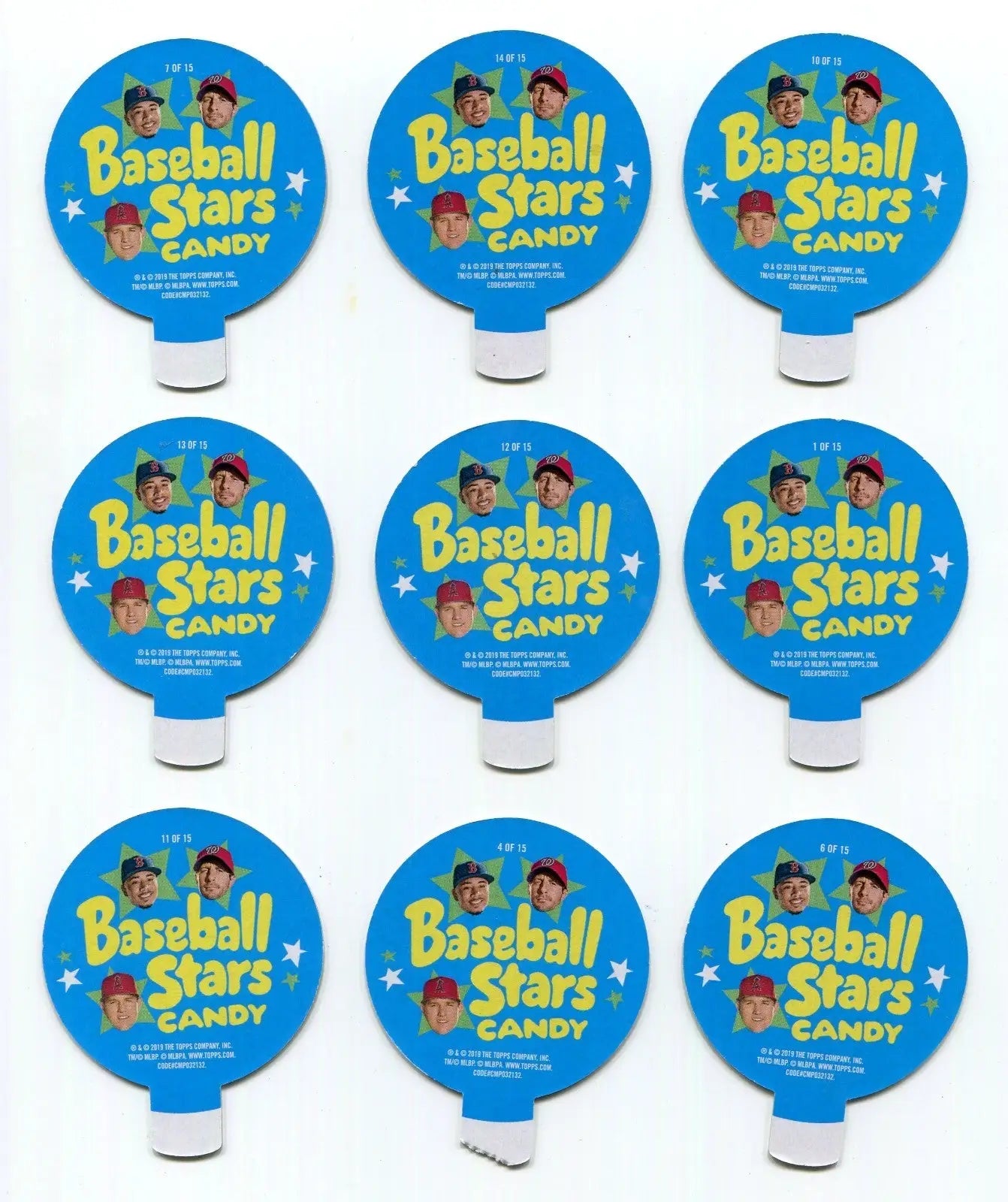 2019 Topps Heritage Baseball Stars Candy Lids Die Cut Inserts Lot of 9