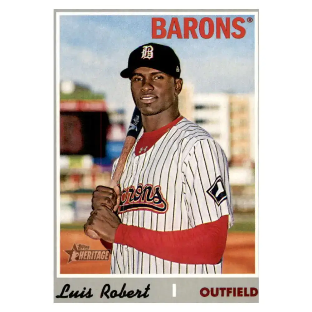 2019 Topps Heritage Minor League #154 Luis Robert NM-MT Birmingham Barons Baseball Card - Baseball Card Single
