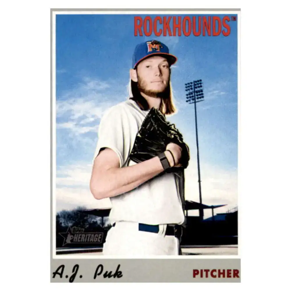2019 Topps Heritage Minor League #47 A.J. Puk NM-MT Midland RockHounds Baseball Card - Baseball Card Single