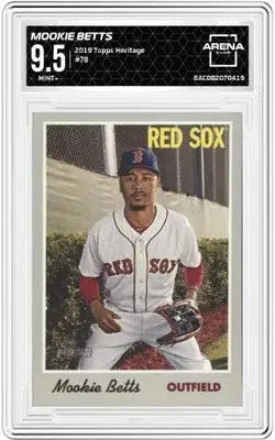 Heritage Mookie Betts 2019 Topps Heritage baseball card graded 9.5 Mint