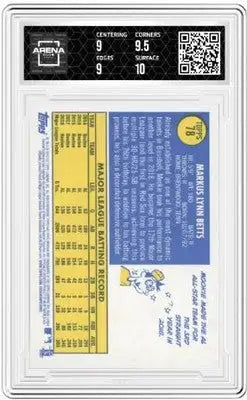 Graded Topps Heritage Mookie Betts baseball card from Heritage Mookie Betts series