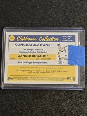 2019 Topps Heritage Xander Bogaerts Clubhouse Collection Relics Gold #/99 - Baseball Card Single
